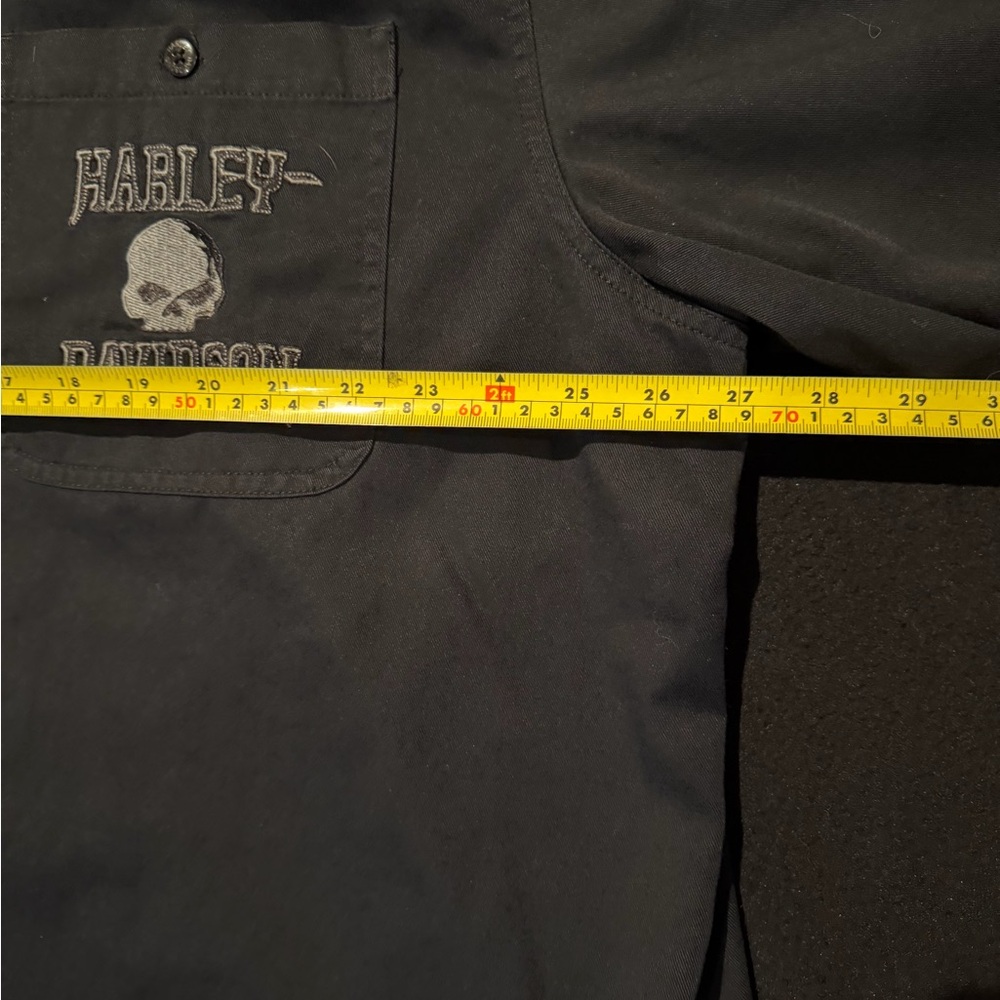 Harley Davidson Black Willie G Skull Button Up Embroidered Short Sleeve Size 3XL - Picture 4 of 7